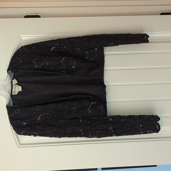 Vintage Stenay Sequined "Little Black Dress" with Cardigan - Picture 9 of 16